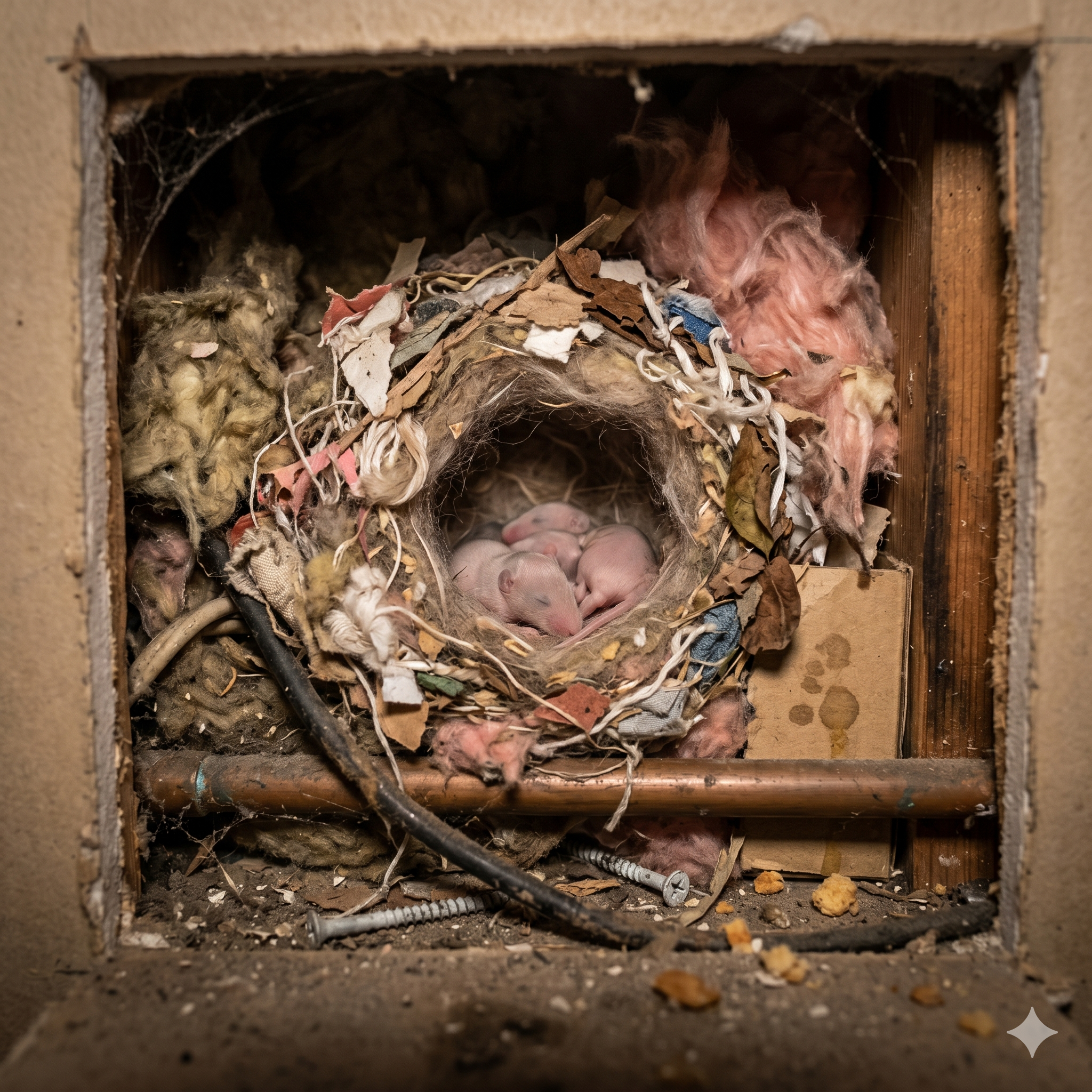 hidden mouse nest